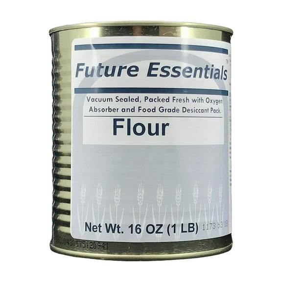 Future Essentials All Purpose White Flour | 100% Natural Whole Grain | Non GMO | Long Term Storage Shelf Stable | Emergency Survival Food Supply, Camping & Backpacking (#2.5 size) 1 Can