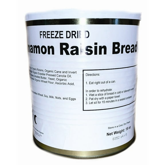 Military Surplus Freeze Dried Long Storage Food for Emergency Cinnamon Raisin Bread #10/19oz/Can- 1 Can