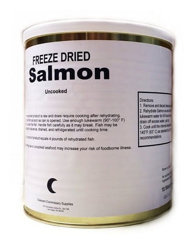 Military Surplus Freeze Dried Salmon Fillets Long Shelf Life Emergency Survival Preparedness Food for Camping Hiking and Backpacking #10 Can- 1 Can