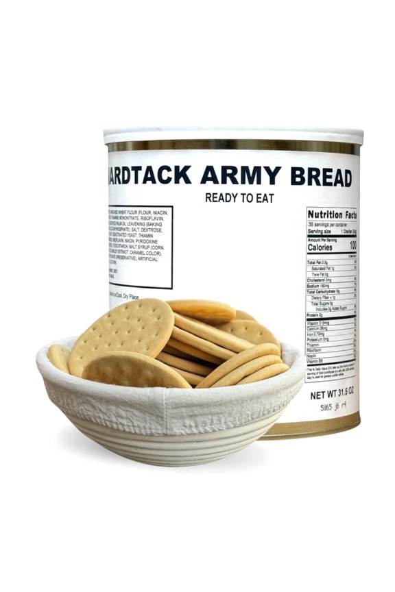 Hardtack Biscuits #10 Can 30+ Year Shelf Life Emergency Survival Food, 35 Count Long-Term Storage Crackers for Camping, Preppers & Disaster Preparedness, Made in USA