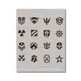 thumbnail image 1 of Military Symbols Patches Ranks Stencil Template Reusable 8.5 x 11 for Painting on Walls, Wood, Etc. By Stencilville, 1 of 2
