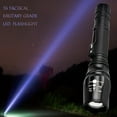 thumbnail image 1 of Military Tactical Flashlight 50000LM, Zoomable 5-Mode LED Torch, Aluminum Alloy Waterproof Design, Crenellated Strike Bezel, 18650 Battery Compatible for Camping Hunting Emergency, 1 of 9