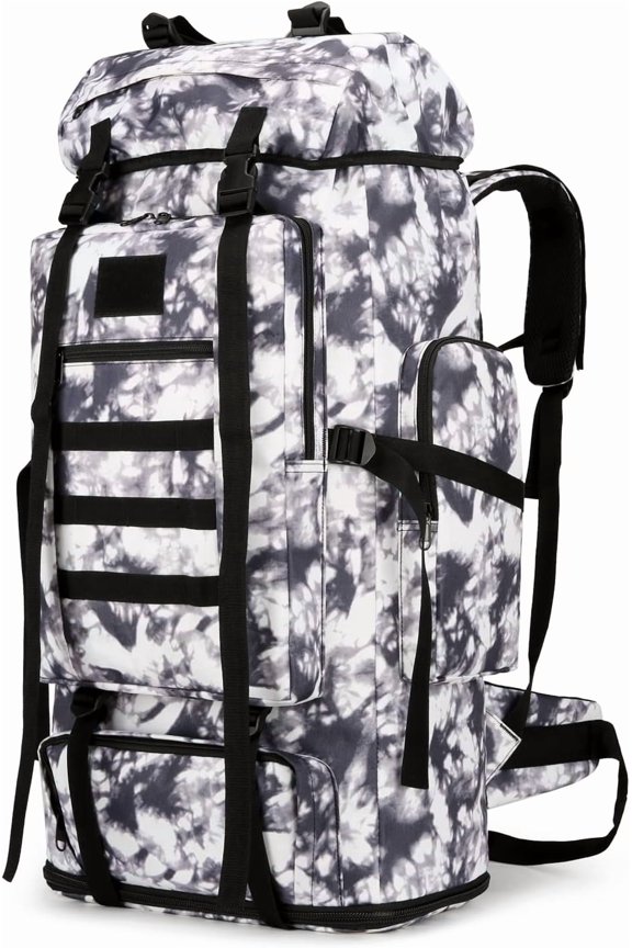 Military Tactical Hiking Backpack 100L Water-Resistant Camouflage Daypack with Front-Loading Design and Expandable Compartment