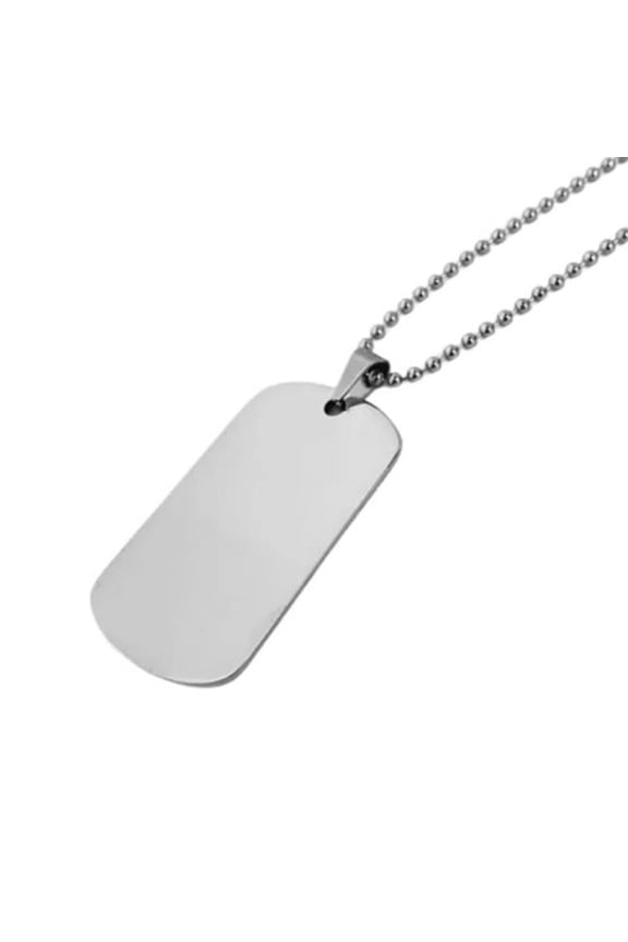 Military Tag Necklace Titanium Steel Round Bead Chain Fashionable Dog Tag Pendant Necklace for Daily Festival