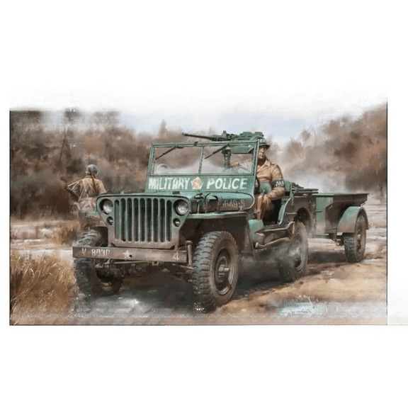 Military Takom 2126 1:35 Scale U.S.ARMY 1/4 TON UTILITY TRUCK WITH 1/4 TON UTILITY TRAILE Model Kit