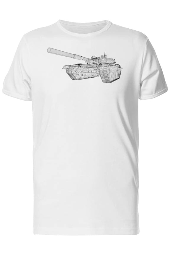 Military Tank In 3D Structure T-Shirt Men -Image by Shutterstock, Male XX-Large
