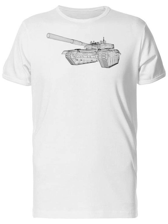 Military Tank In 3D Structure T-Shirt Men -Image by Shutterstock, Male XX-Large
