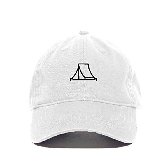 Military Tent Baseball Cap Embroidered Cotton Adjustable Dad Hat White