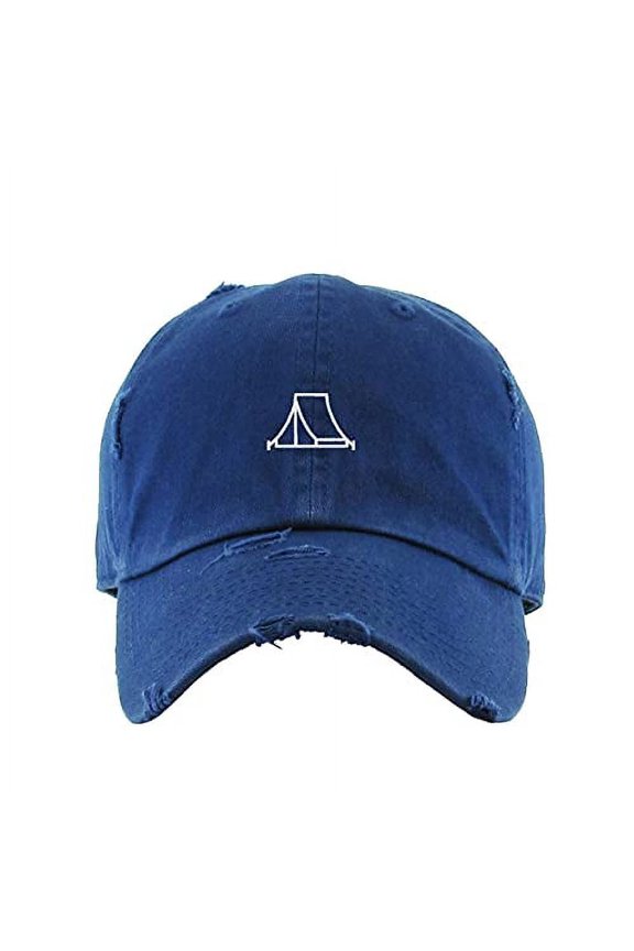 Military Tent Vintage Baseball Cap Embroidered Cotton Adjustable Distressed Dad Hat Navy