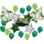 Military Theme Birthday Party Supplies Army Airforce Jet Fighters and Tank Balloon Bouquet Camouflage Decorations