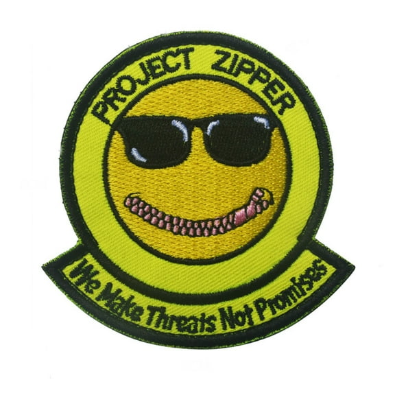 Military Theme Special Forces Project Zipper - 3" - Tactical Embroidered Hook and Loop Patch Badge DIY Application Appliques