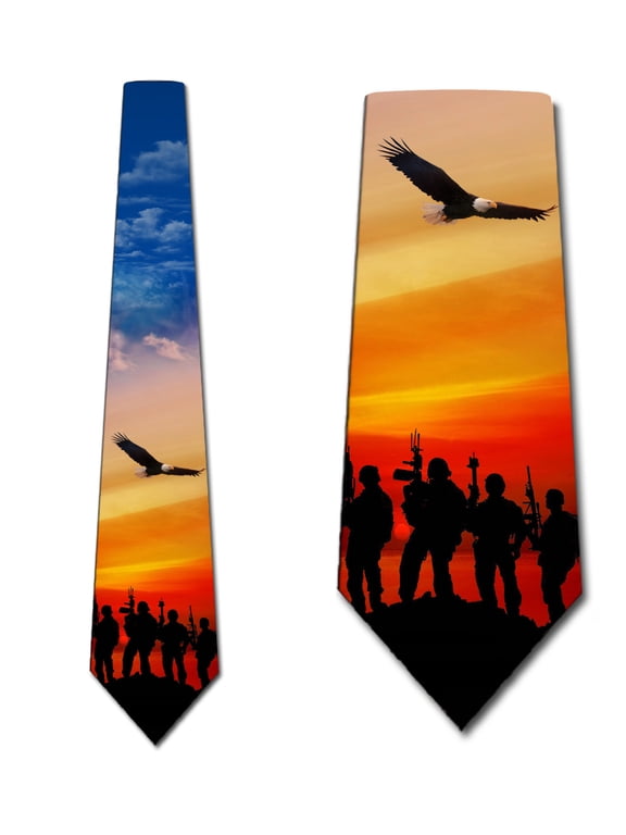 Military Ties Mens Patriotic Necktie by Three Rooker