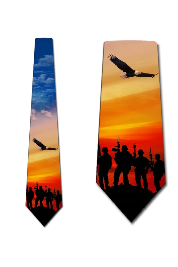 Military Ties Mens Patriotic Necktie by Three Rooker