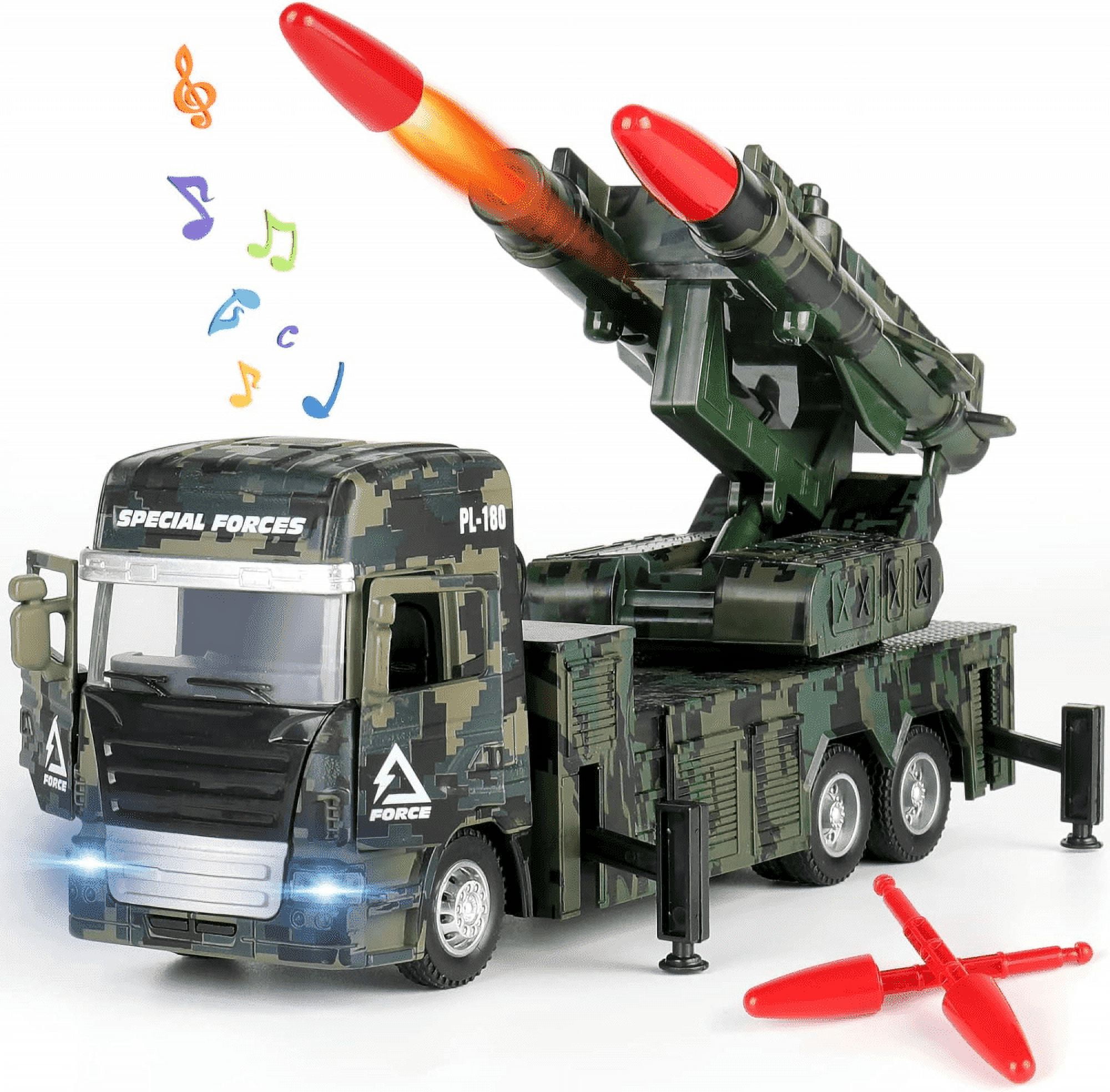 Military Toys for Boys, Army Vehicle Toys with Rotatable Turret