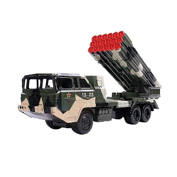 Military Transport Long Range 18 Missile Combat Tank Army Toy Truck for Kids