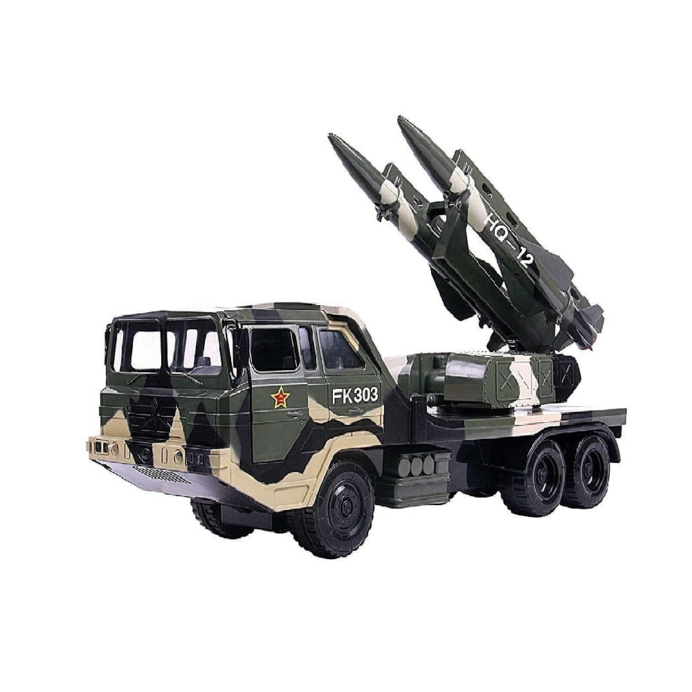 Military Transport Long Range Twin Rocket Missile Combat Tank Army Toy Truck Toy for Kids