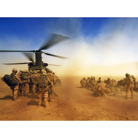 Military UK Royal Regiment Fusiliers Chinook Extra Large XL Wall Art Poster Print
