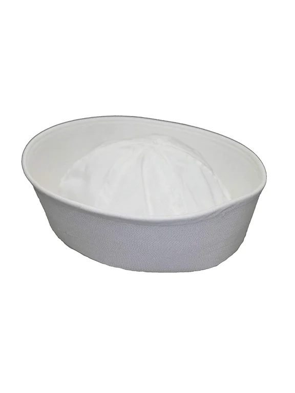 Military US Navy Cotton Dixie Cup GOB Sailor Hat, White, Size 8