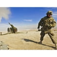 thumbnail image 1 of Military USA Army Officer Lennon Firing D-30 Howitzer Photo Extra Large XL Wall Art Poster Print, 1 of 3