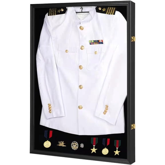 Military Uniform Shadow Box,Large Black(40*29 in)
