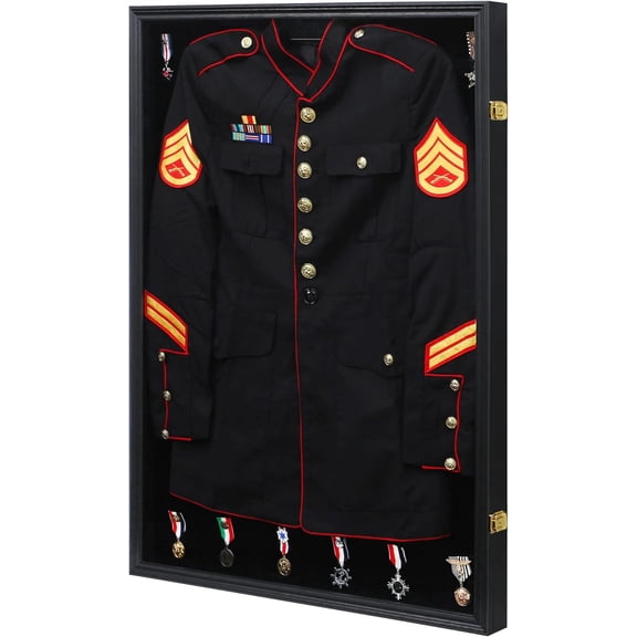 Military Uniform Shadow Box,Large Black(40*29 in)