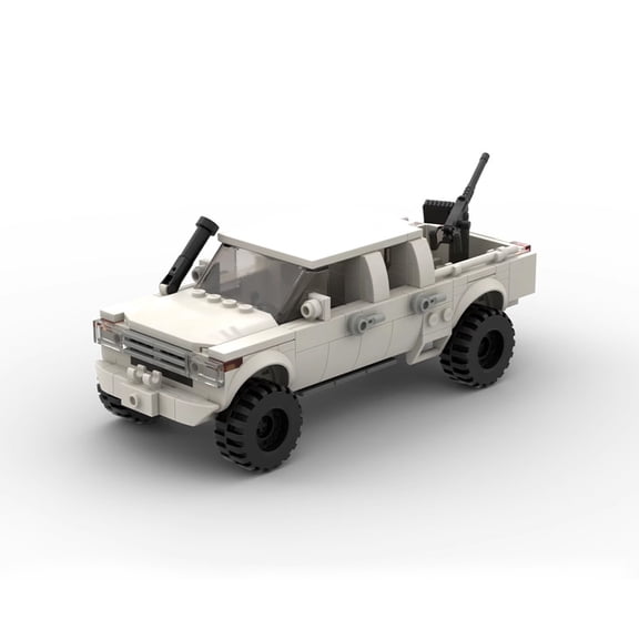 Military Vehicle Building Block Set, Tactical Off-Road Pickup Truck Model, Army Brick Construction Toy, Collectible Display Building Kit, 219 Pieces