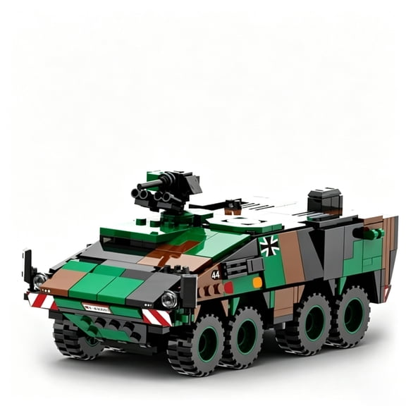 Military Vehicle Building Blocks Sets,Armored Model Brick Set Highly Detailed Set for Military Enthusiast, Adults (Boxer Armored Vehicle)