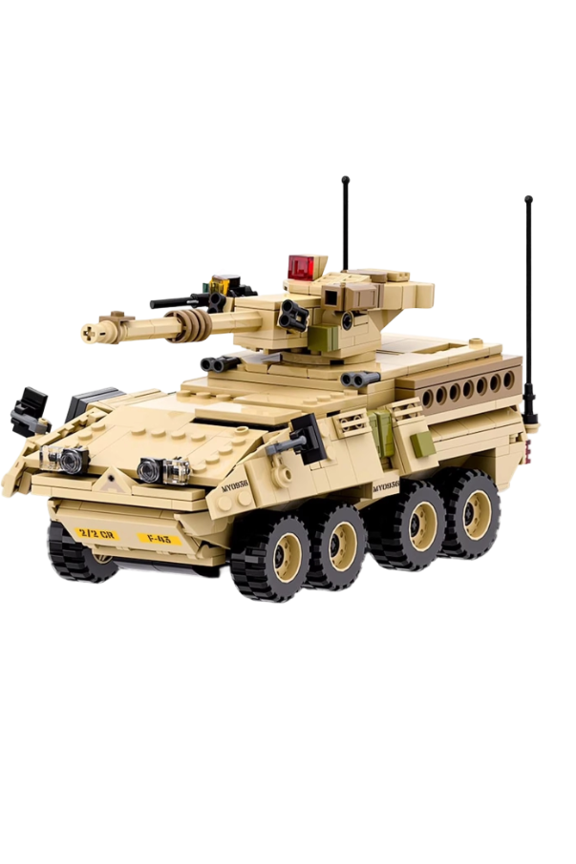 Military Vehicle Building Blocks Sets,Armored Model Brick Set Highly Detailed Set for Military Enthusiast (M1128 Mobile Gun System)