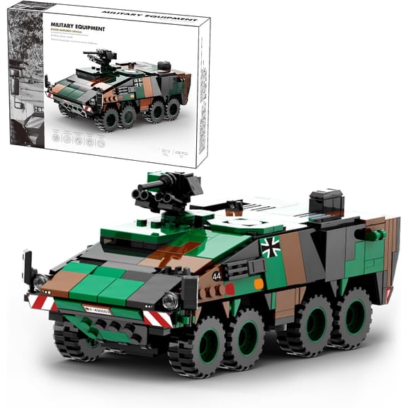 Military Vehicle Building Blocks Sets,Armored Model Brick Set Highly Detailed Set for Military Enthusiast, Teens and Adults (Boxer Armored Vehicle)
