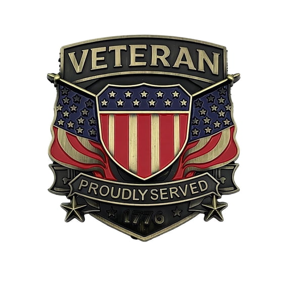 Military Veterans' Badge Car Sticker, 1776 Commemorative Metal Sticker, Patriotism Emblem for Cars, Motorcycles, Trucks, Laptops, and More, Gift for Veterans