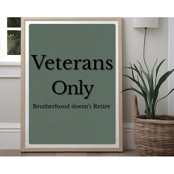 Military Veterans Only Army USAF Marine Navy Wall Art, Stretched Canvas