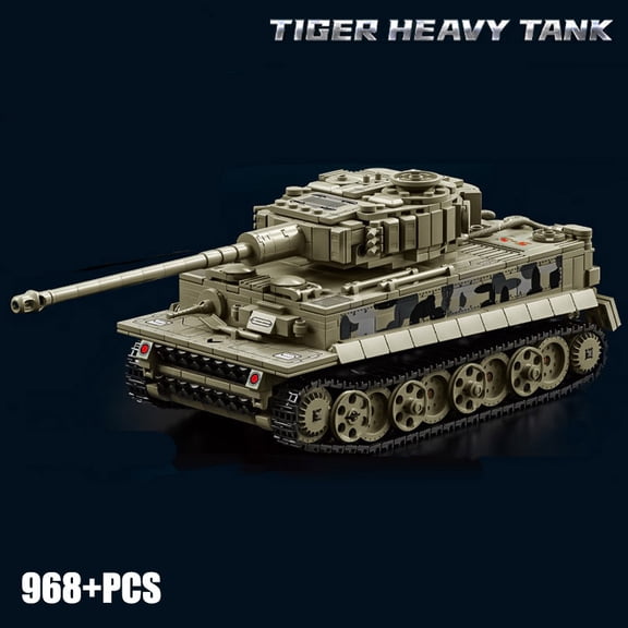 Military WW2 MOC Tiger Heavy Tank Army Main Battle Tank Soldiers Figures Building Blocks Bricks Set For Children Boys Toys Gifts