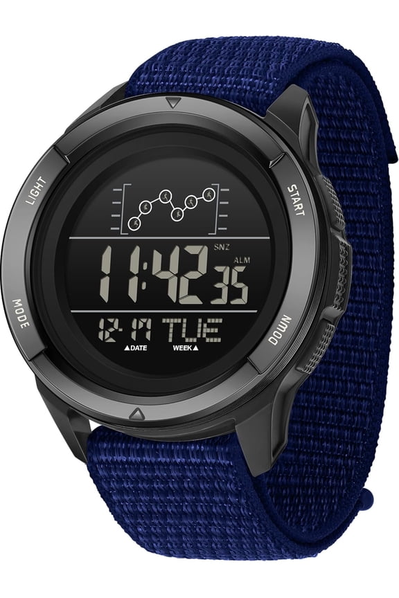 Military Watches for Men Tactical Digital Sport Watch Waterproof Army Outdoor Nylon Strap Electronic Mens Watch LED Luminous Alarm Stopwatch Relojes para Hombres