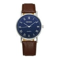 thumbnail image 1 of Military Watches for Men, Water Resistant Analog Quartz Watch, Classic Thin Dress Design Leather Strap Date Calendar Mens Wristwatch, 1 of 3