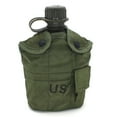 thumbnail image 1 of Military Water Canteen, 1L Army Military Water Bottle Camping Hiking Canteen Cup Portable for Outdoor, 1 of 8
