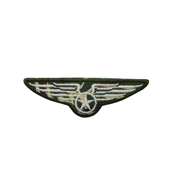 Military Wings - Camo - Air Force - Star in circle - Iron on Applique /Embroidered Patch