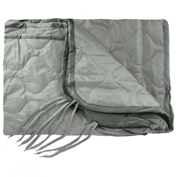 Military Woobie Poncho Liner, Nylon Ripstop, Polyester Insulation, Sleeping Bag, Blanket, Carrying Sack, Made in USA, Foliage