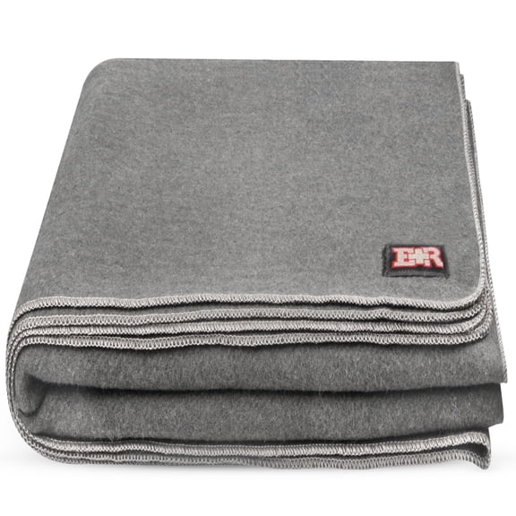Military Wool Blanket - 95% Wool, Washable, Perfect for Outdoors, Picnics, Travel, Car & Bushcraft Emergency Blanket, 96" x 108" 8.45 lbs. - Grey - King Size