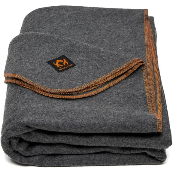 Military Wool Blanket - Warm, Thick, Washable - Great for Outdoors, Camping, Stadium Blanket, Picnics, Travel - Car & Bushcraft Survival Kits