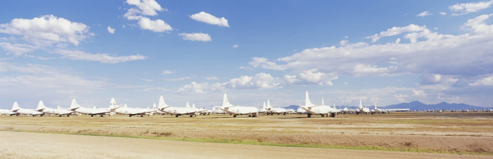 Military airplanes at DavisÔø?Monthan Air Force Base Tucson Arizona USA Canvas Art - Panoramic Images (27 x 9)