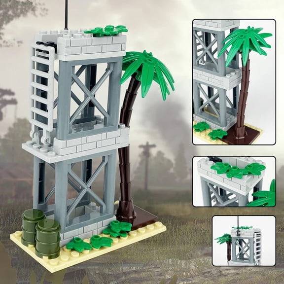 Militarys Scene Defense Watchtowers Command Posts Bases Signal Towers Police Wire Mesh Stands Building Blocks Model Sets Bricks