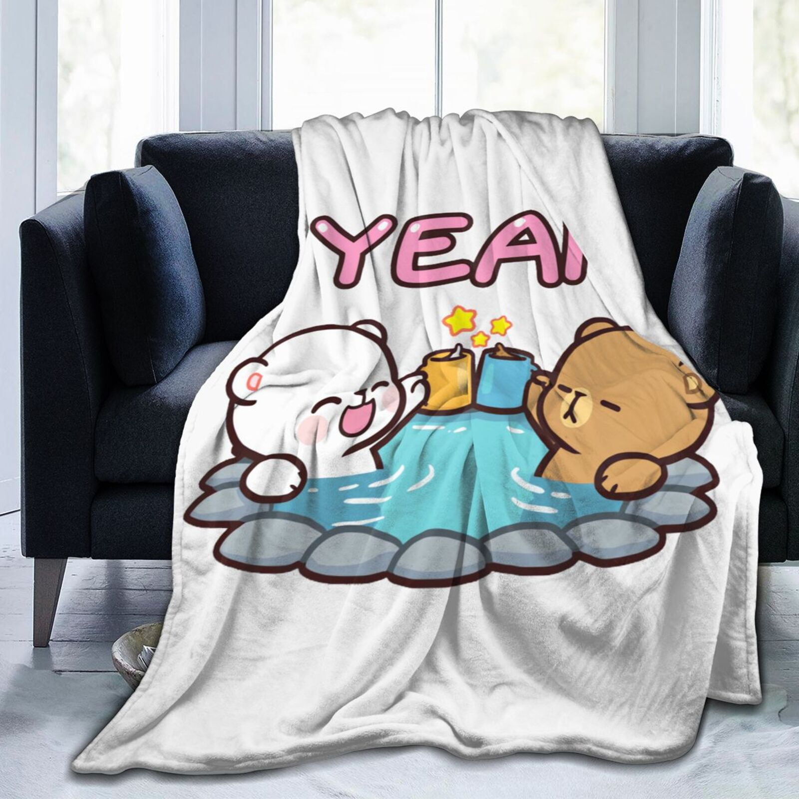 Milk And Mocha Cute Throw Blanket Lightweight Cozy Couch Bed Super Soft and Warm Flannel Fleece Microfiber Throws Blankets for All Seasons 60 x50 Inch Walmart