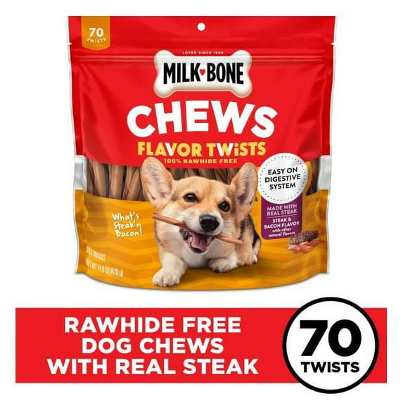 Milk-Bone 14.8 Ounce Flavor Twists What's Steak'n Bacon Dog Treat Each