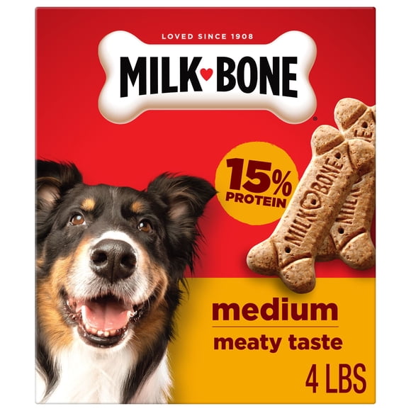 Milk Bone Crunchy Medium Dog Treats, 4 Lb. Box, Original Beef Flavor