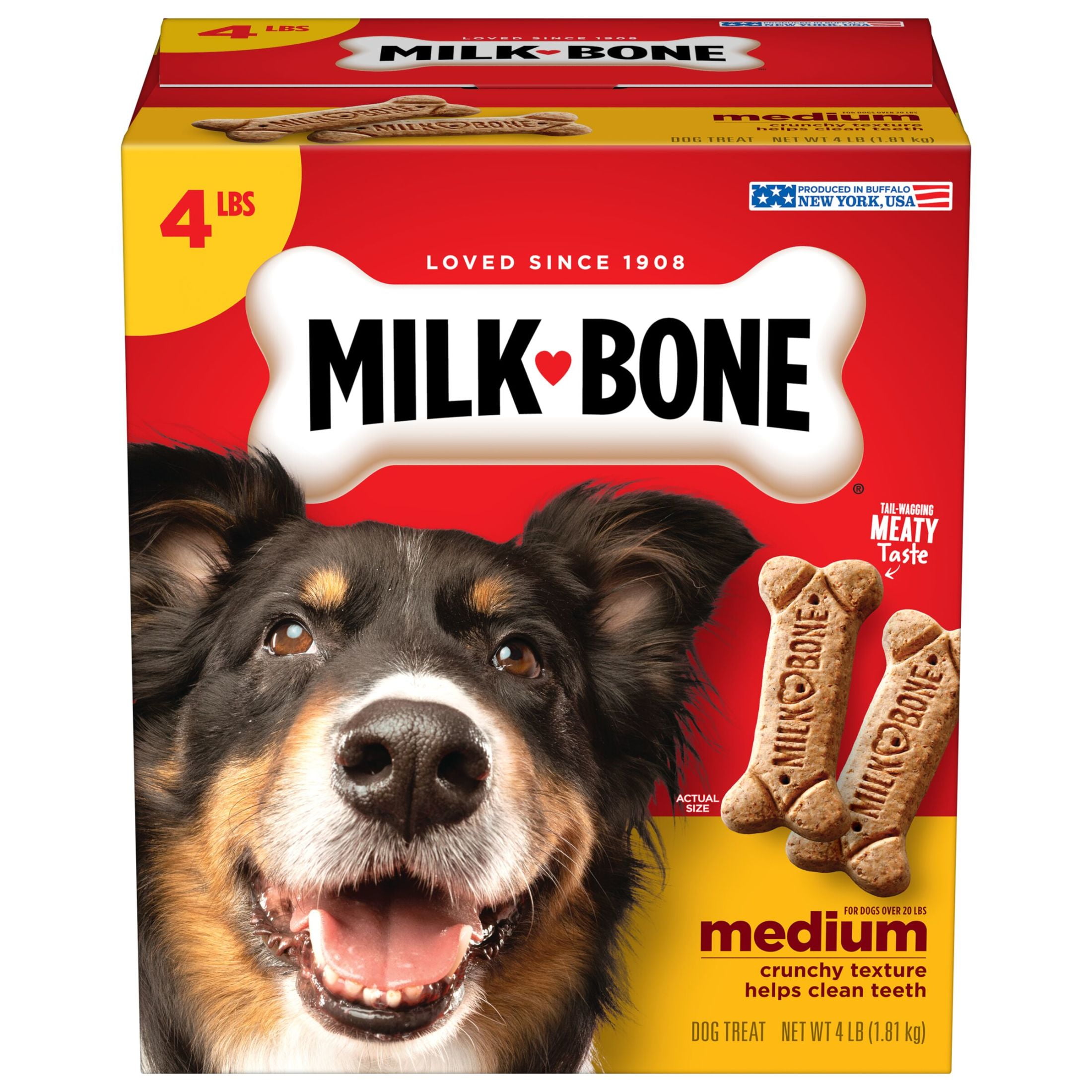 Milk Bone Original Biscuits, Medium Dog Treats, 4 lb box.