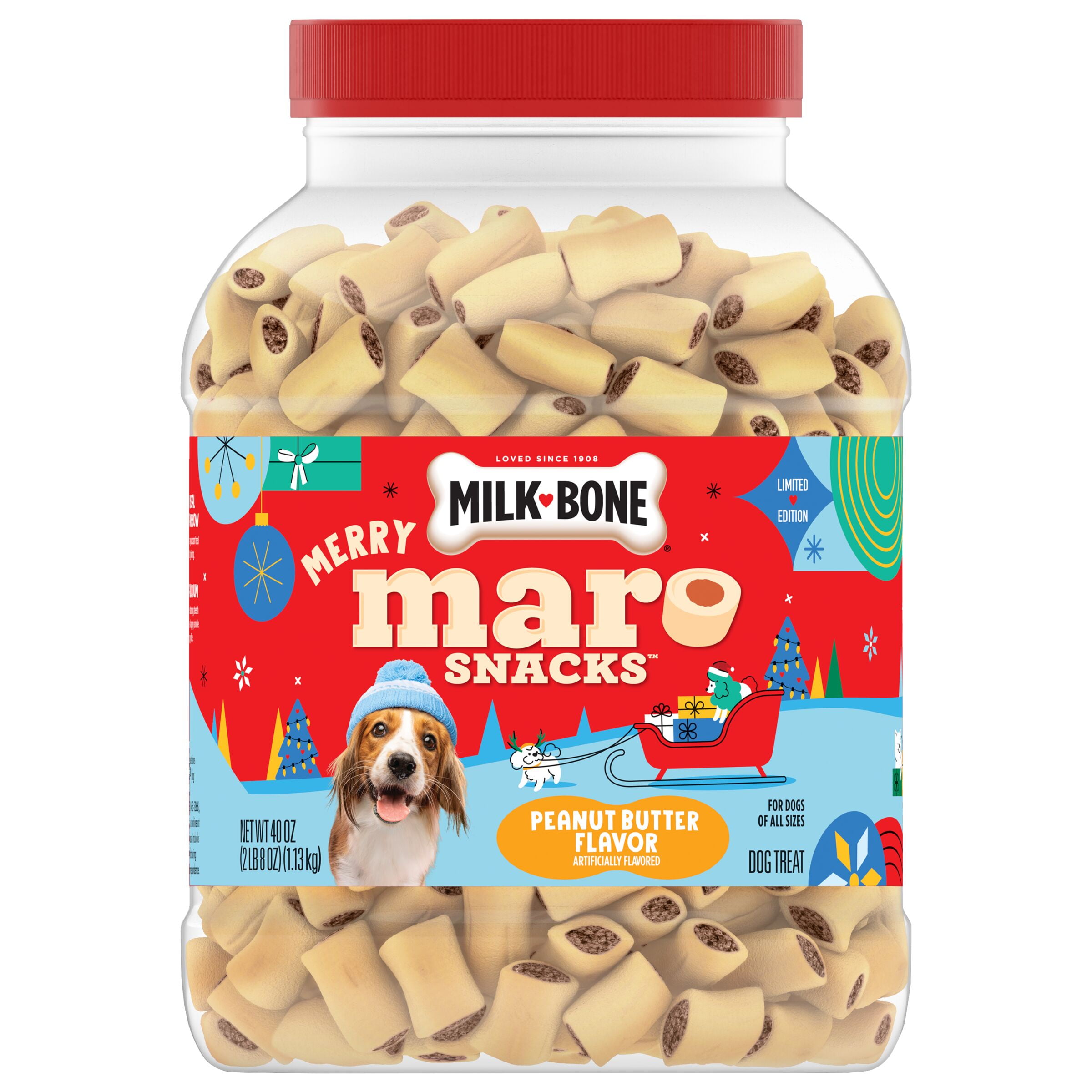 Milk-Bone 40 Ounce MaroSnacks Peanut Butter Seasonal Dog Treat
