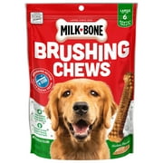 Milk Bone Brushing Chews Daily Dental Dog Treats, Large, 8.1 oz Bag, 6 Bones Per Bag
