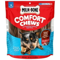 Milk Bone Comfort Chews, Dog Chews with Unique Chewy Texture and Real Beef, 22.2 oz Bag of 9 Chews