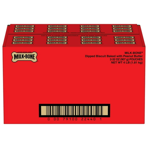 Milk Bone Dipped Dog Biscuits Baked With Real Peanut Butter, 32 oz, 2 Count