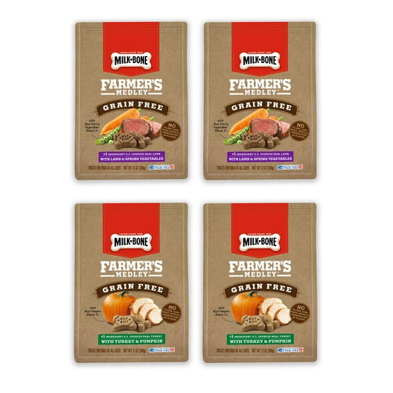 Milk-Bone Farmer's Medley Dog Treats, 2 Flavor Variety Pack (Pack of 4)